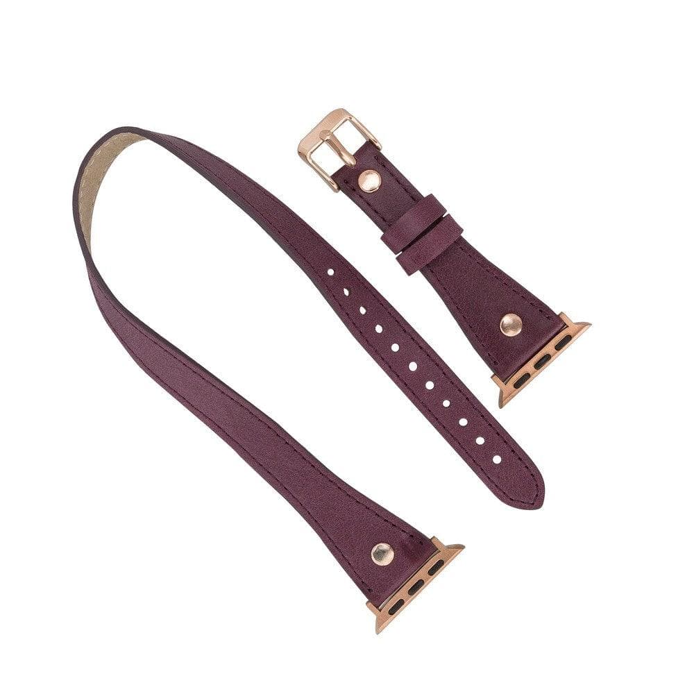 Slim Double Tour Apple Watch Leather Band Mizuri Leather