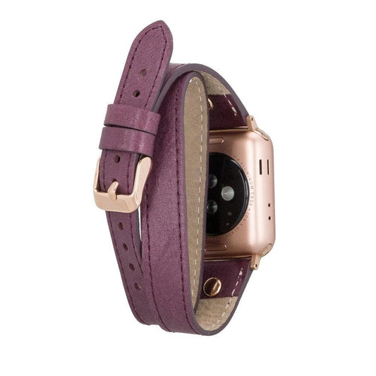 Slim Double Tour Apple Watch Leather Band Mizuri Leather