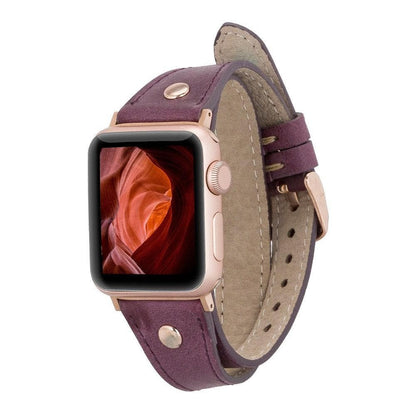 Slim Double Tour Apple Watch Leather Band Mizuri Leather