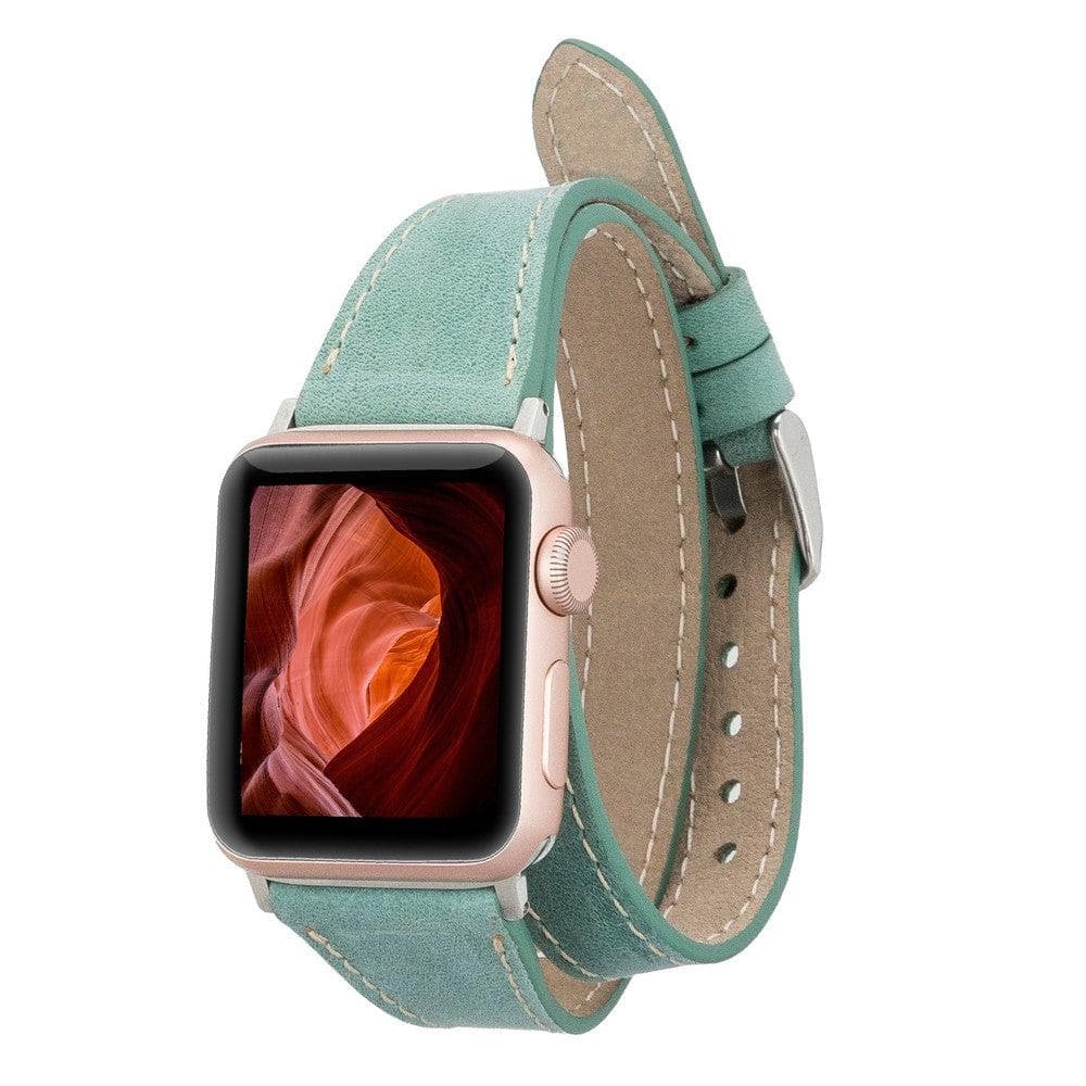 Slim Double Tour Apple Watch Leather Band Mizuri Leather