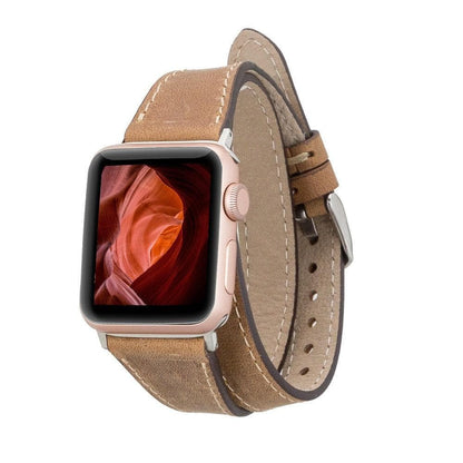 Slim Double Tour Apple Watch Leather Band Mizuri Leather