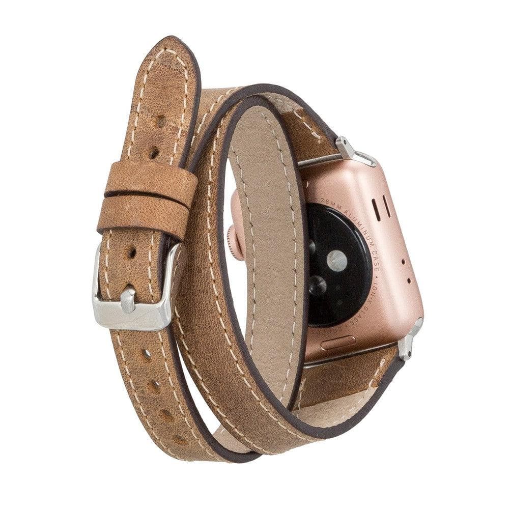Slim Double Tour Apple Watch Leather Band Mizuri Leather