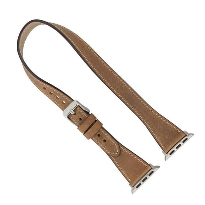 Slim Double Tour Apple Watch Leather Band Mizuri Leather