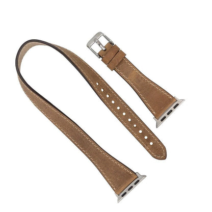 Slim Double Tour Apple Watch Leather Band Mizuri Leather