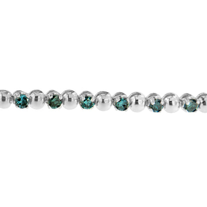 14K White Gold Round-Cut Blue Diamonds Bracelet (3.00 cttw, Blue Color, Clarity) Bids.com