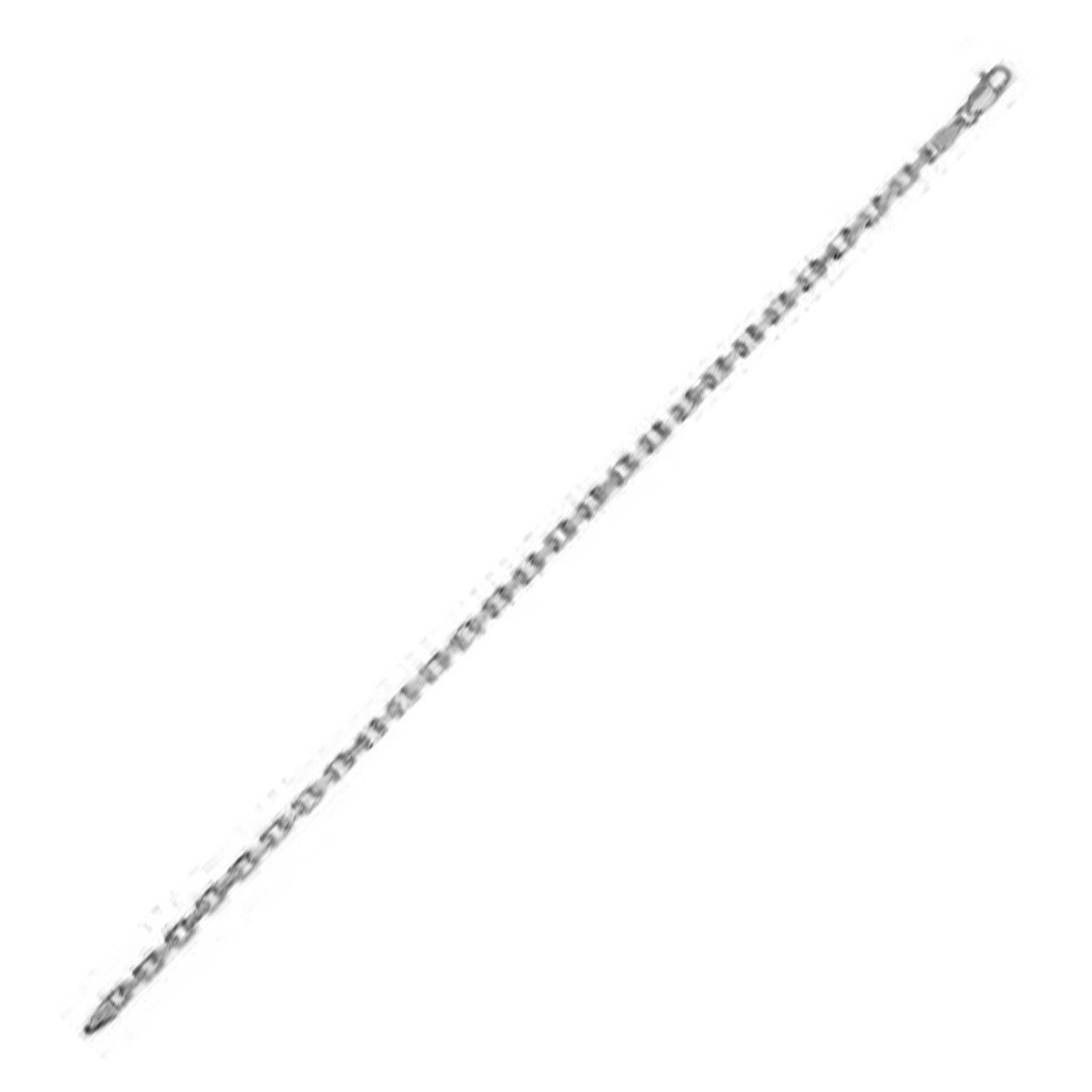 14k White Gold French Cable Chain Bracelet  (2.50 mm) Bids.com