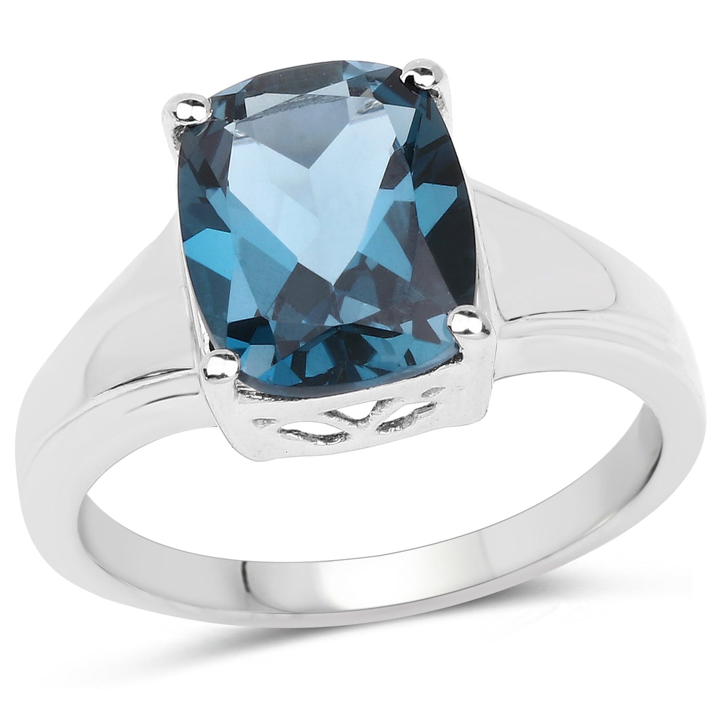 3.50 Carat Genuine London Blue Topaz .925 Sterling Silver Ring Bids.com