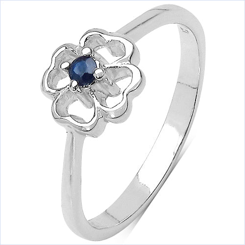 0.07 Carat Genuine Blue Sapphire .925 Sterling Silver Ring Bids.com