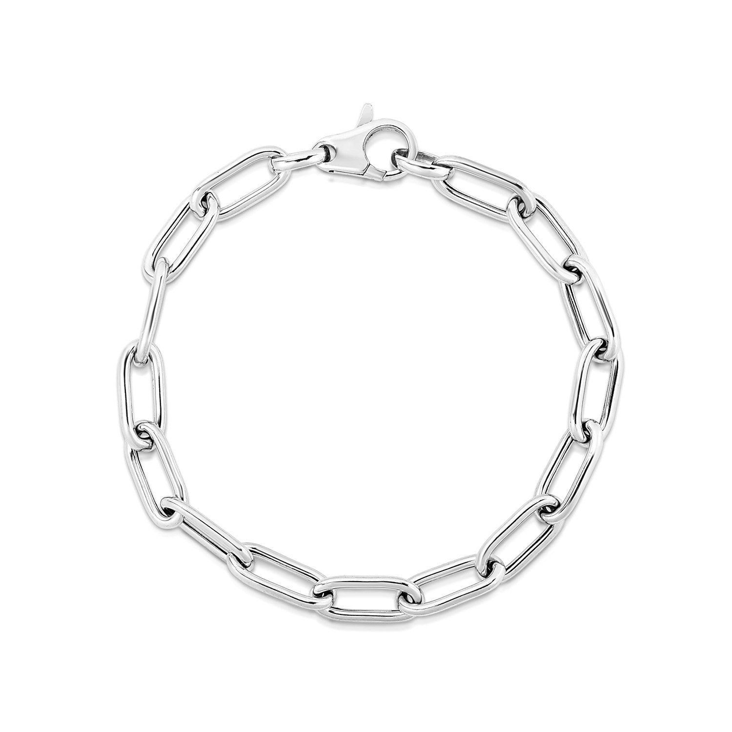 Sterling Silver Wide Paperclip Chain Bracelet Bids.com