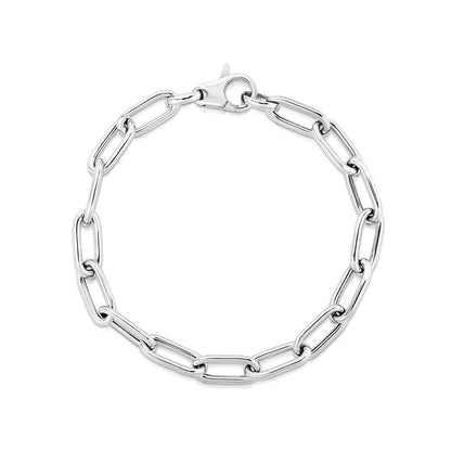 Sterling Silver Wide Paperclip Chain Bracelet Bids.com