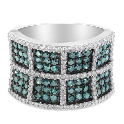 14K White Gold White and Treated Blue Diamond Cocktail Ring (1 1/2 Cttw, H-I Color, I1-I2 Clarity) - Size 6 Bids.com