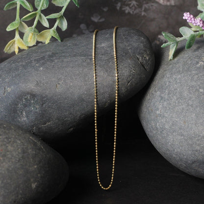14k Yellow Gold Diamond-Cut Bead Chain 1.0mm Bids.com