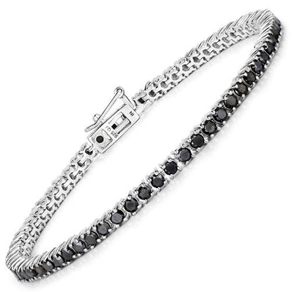 3.15 Carat Genuine Black Diamond .925 Sterling Silver Bracelet Bids.com