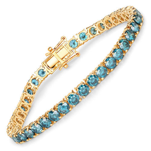 12.95 Carat Genuine Blue Diamond 14K Yellow Gold Bracelet Bids.com