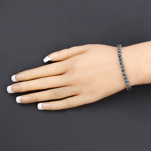 12.95 Carat Genuine Blue Diamond 14K Yellow Gold Bracelet Bids.com