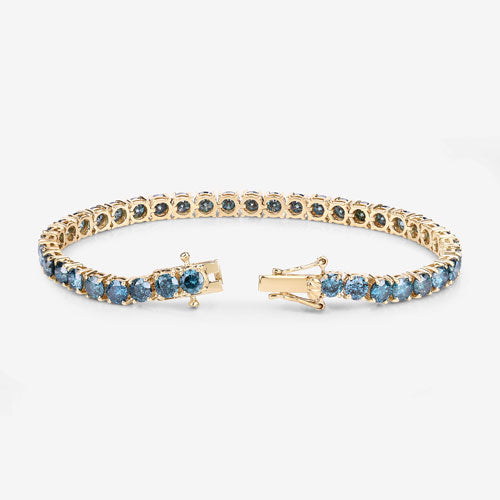 12.95 Carat Genuine Blue Diamond 14K Yellow Gold Bracelet Bids.com