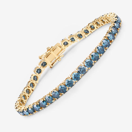 12.95 Carat Genuine Blue Diamond 14K Yellow Gold Bracelet Bids.com