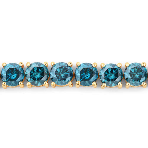 12.95 Carat Genuine Blue Diamond 14K Yellow Gold Bracelet Bids.com