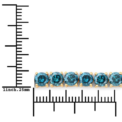 12.95 Carat Genuine Blue Diamond 14K Yellow Gold Bracelet Bids.com