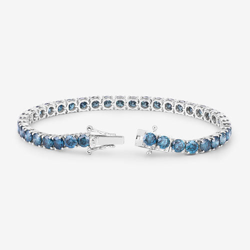 14.33 Carat Genuine Blue Diamond 14K White Gold Bracelet Bids.com