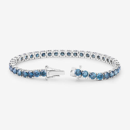 14.33 Carat Genuine Blue Diamond 14K White Gold Bracelet Bids.com