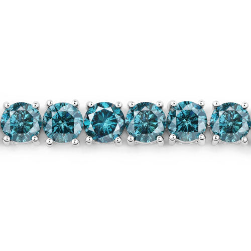 14.33 Carat Genuine Blue Diamond 14K White Gold Bracelet Bids.com