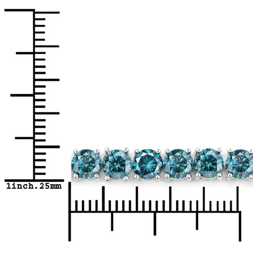 14.33 Carat Genuine Blue Diamond 14K White Gold Bracelet Bids.com