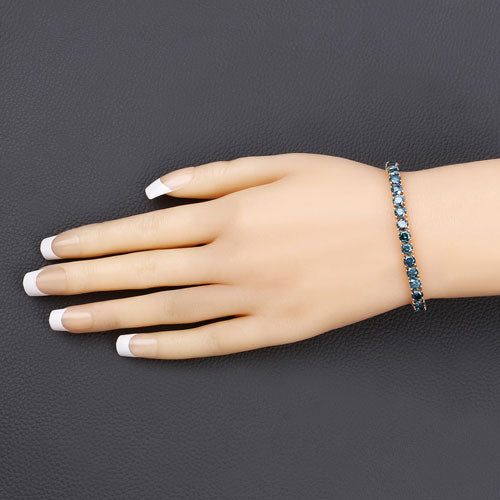 14.33 Carat Genuine Blue Diamond 14K Yellow Gold Bracelet Bids.com