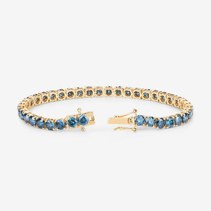 14.33 Carat Genuine Blue Diamond 14K Yellow Gold Bracelet Bids.com