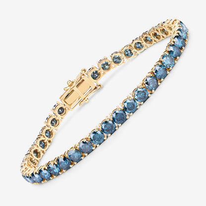 14.33 Carat Genuine Blue Diamond 14K Yellow Gold Bracelet Bids.com