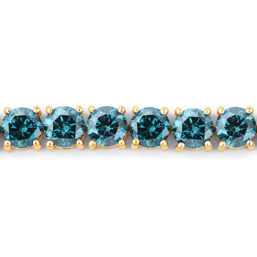 14.33 Carat Genuine Blue Diamond 14K Yellow Gold Bracelet Bids.com