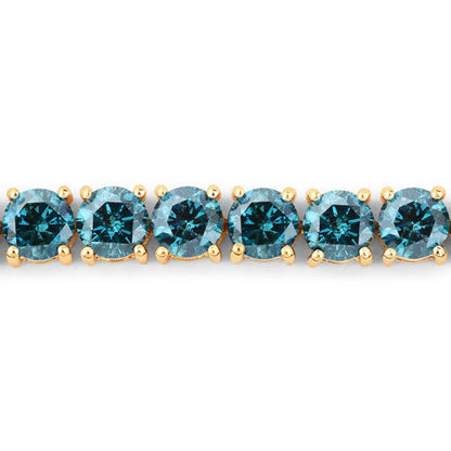 14.33 Carat Genuine Blue Diamond 14K Yellow Gold Bracelet Bids.com