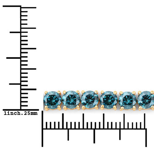14.33 Carat Genuine Blue Diamond 14K Yellow Gold Bracelet Bids.com