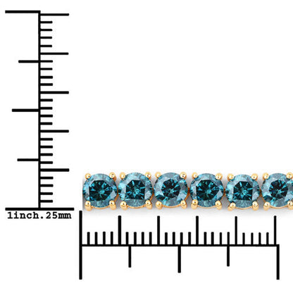 14.33 Carat Genuine Blue Diamond 14K Yellow Gold Bracelet Bids.com