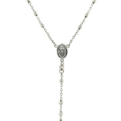 Fine Rosary Chain and Bead Necklace in Sterling Silver Bids.com