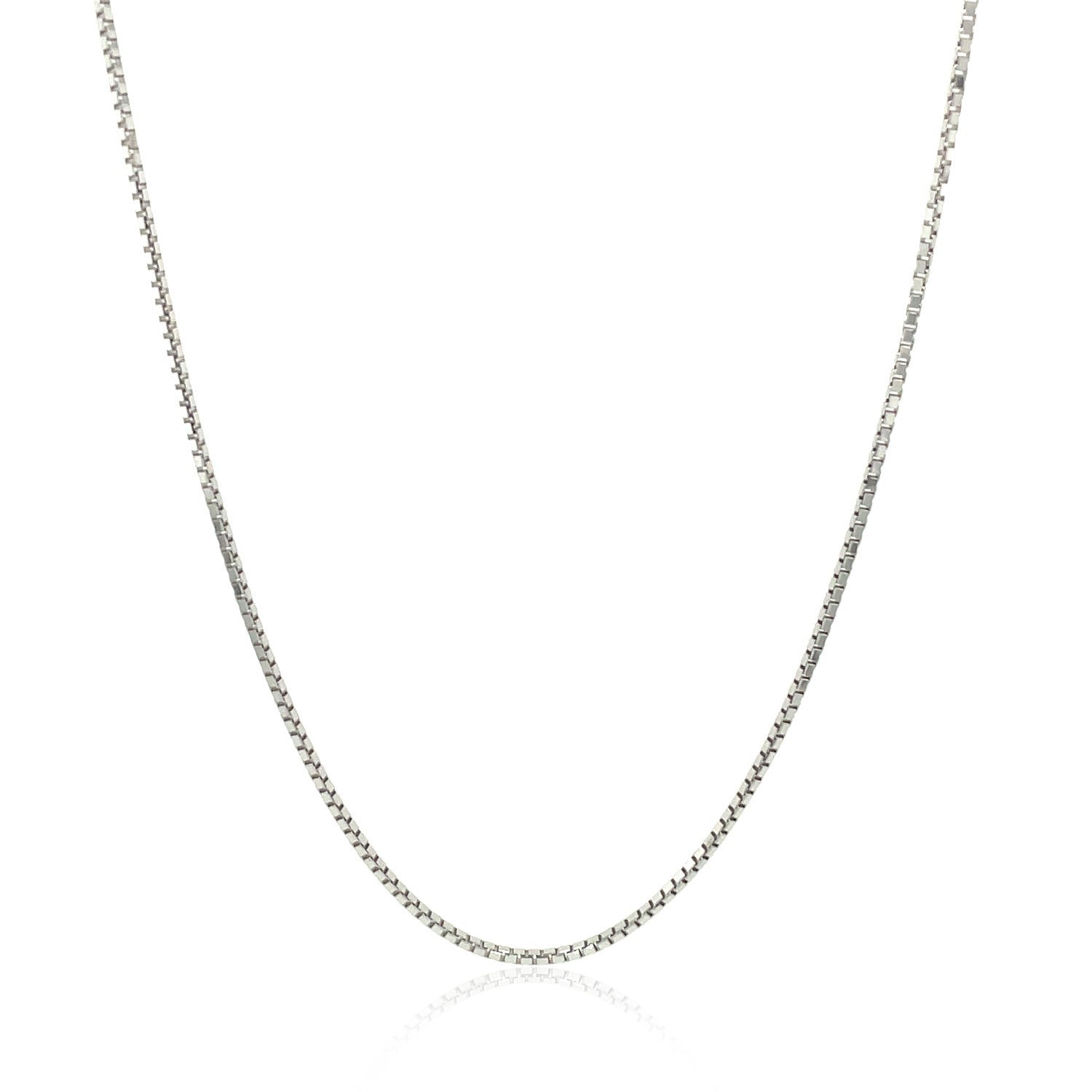 14k White Gold Octagonal Box Chain (1.00 mm) Bids.com