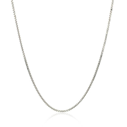 14k White Gold Octagonal Box Chain (1.00 mm) Bids.com