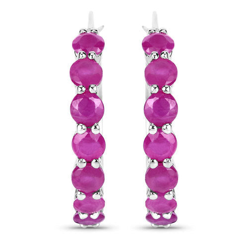 2.80 Carat Genuine Ruby .925 Sterling Silver Earrings Bids.com