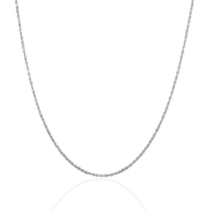 10k White Gold Solid Diamond Cut Rope Chain 1.4mm Bids.com