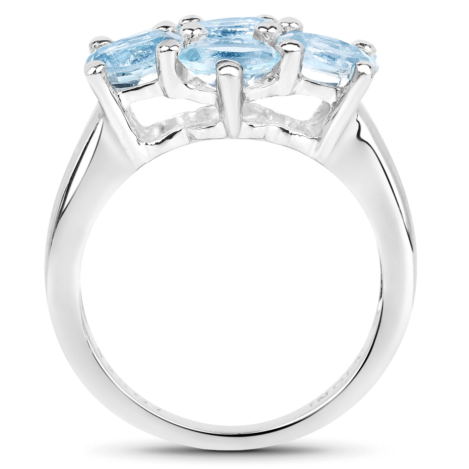 3.57 Carat Genuine  Blue Topaz .925 Sterling Silver Ring Bids.com