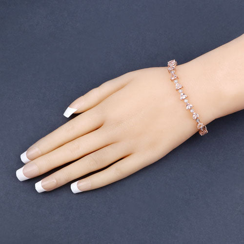 7.56 Carat Genuine Morganite and White Diamond 14K Rose Gold Bracelet Bids.com