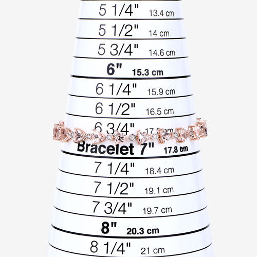 7.56 Carat Genuine Morganite and White Diamond 14K Rose Gold Bracelet Bids.com