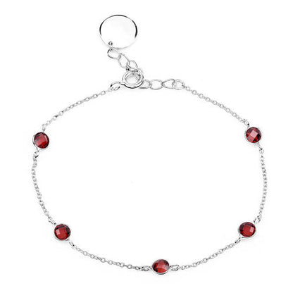 1.50 Carat Genuine Garnet .925 Sterling Silver Bracelet Bids.com
