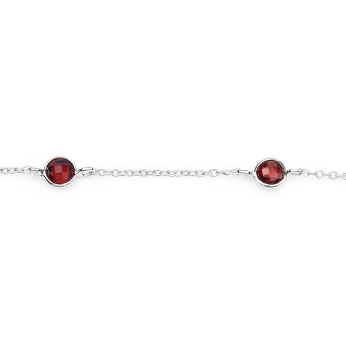 1.50 Carat Genuine Garnet .925 Sterling Silver Bracelet Bids.com