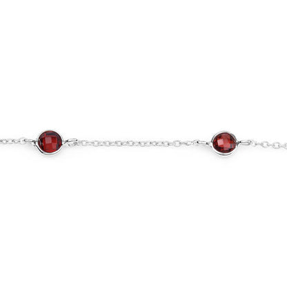 1.50 Carat Genuine Garnet .925 Sterling Silver Bracelet Bids.com