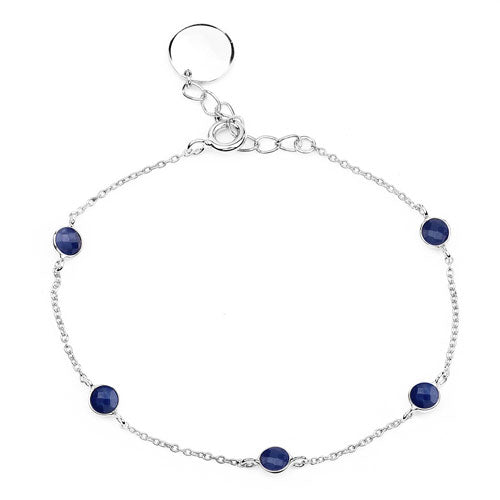 1.50 Carat Genuine Blue Sapphire .925 Sterling Silver Bracelet Bids.com