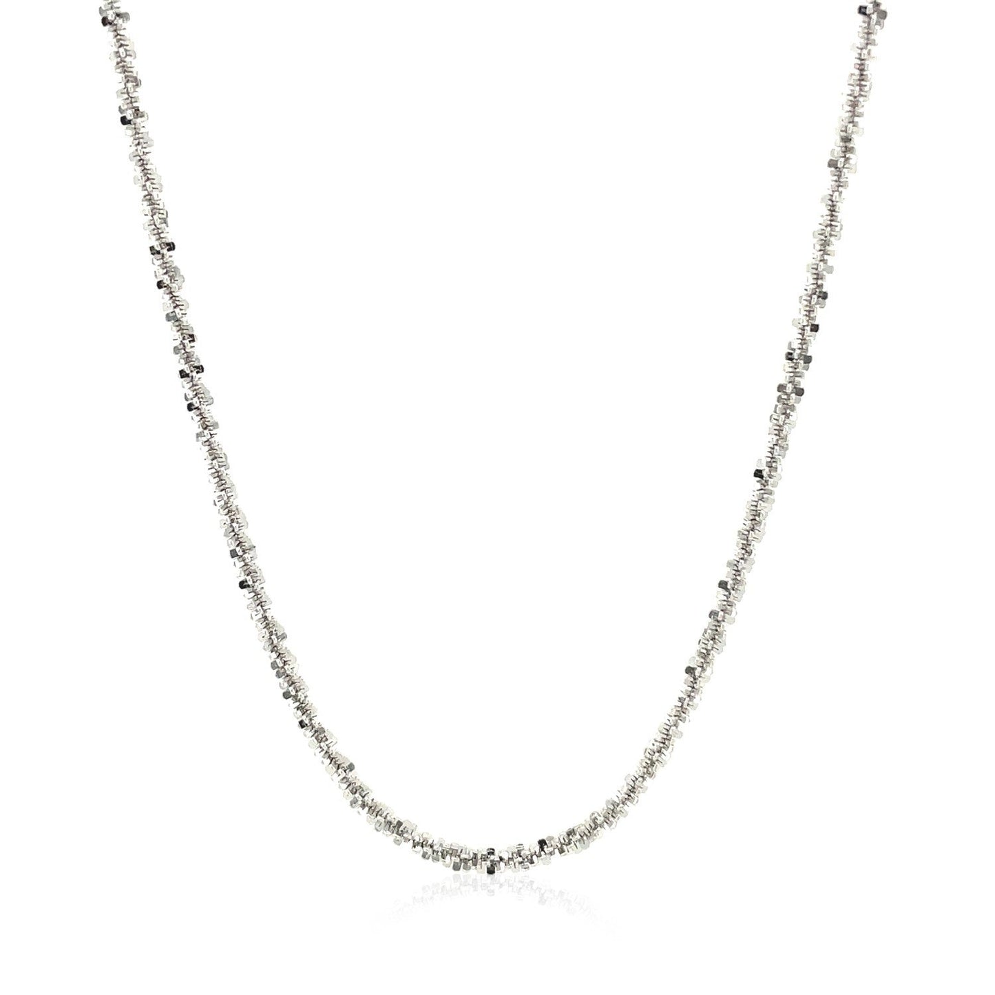 Rhodium Plated 2.2mm Sterling Silver Sparkle Style Chain Bids.com