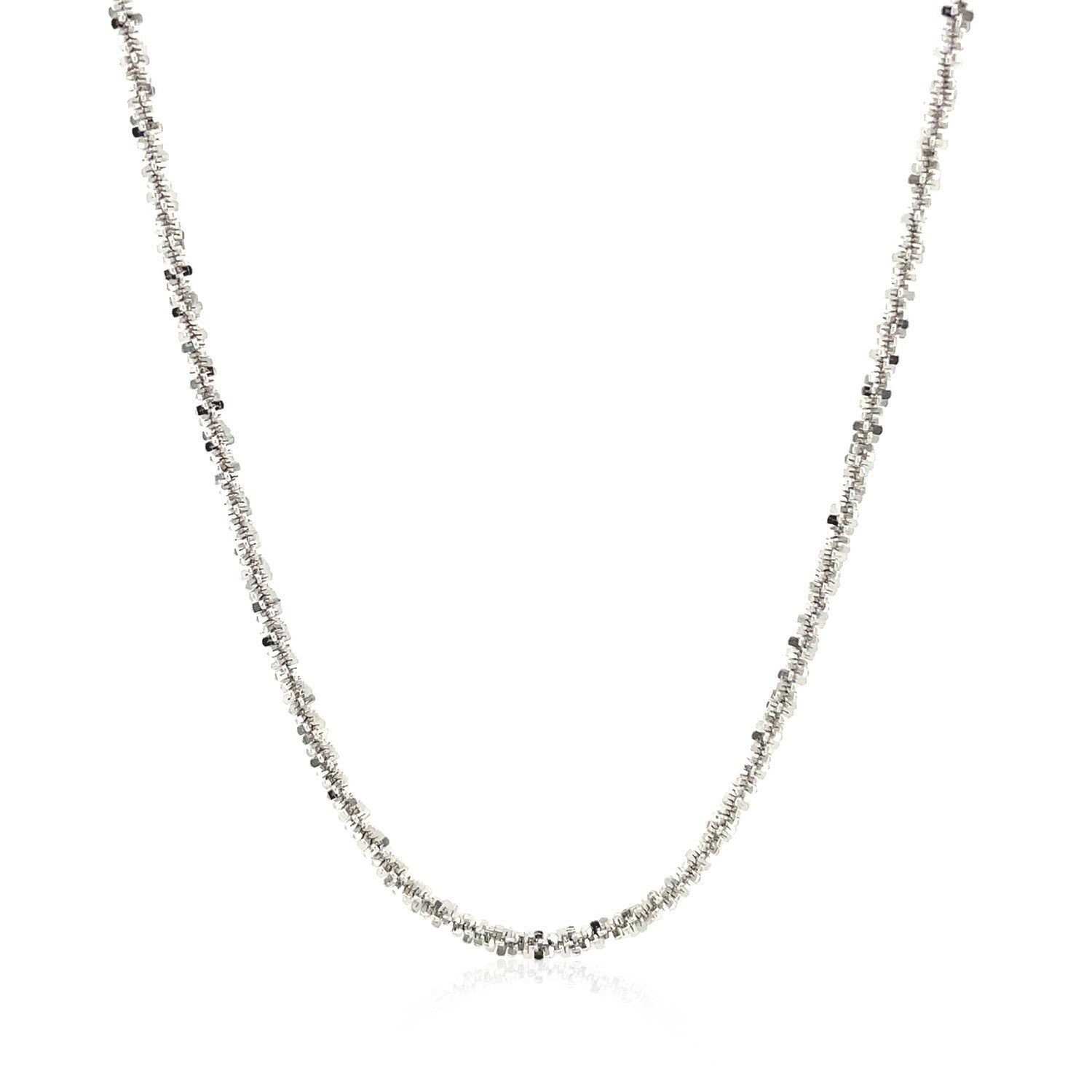 Rhodium Plated 2.2mm Sterling Silver Sparkle Style Chain Bids.com