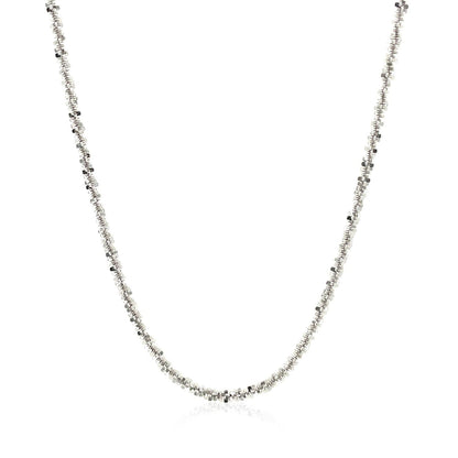 Rhodium Plated 2.2mm Sterling Silver Sparkle Style Chain Bids.com