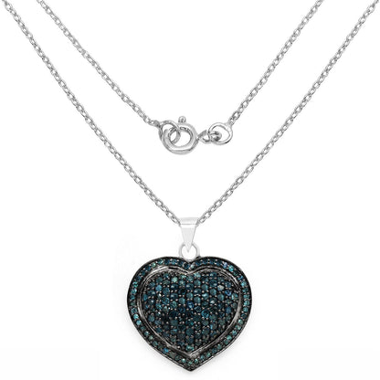 1.25 Carat Genuine Blue Diamond .925 Sterling Silver Pendant Bids.com